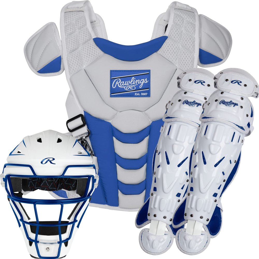 Rawlings | Velo Fastpitch Softball Catcher's Set | NOCSAE Certified | Adult Ages 15+ | Royal/White