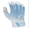 Easton | GHOST NX Fastpitch Softball Batting Gloves | Adult Small | White/Carolina Blue view 2