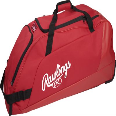 Rawlings | WORKHORSE Wheeled Equipment Bag | Baseball & Softball | Scarlet