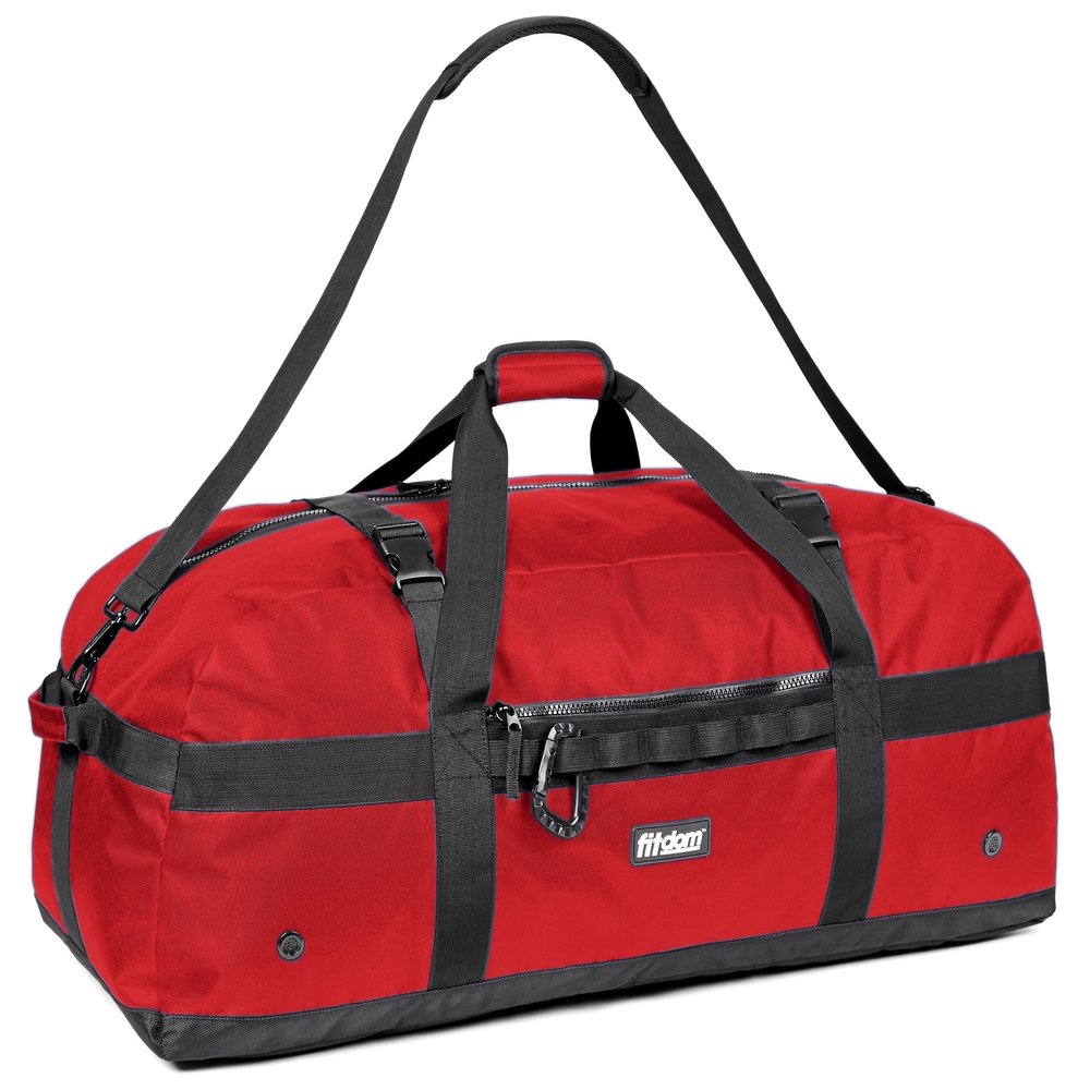Fitdom 132L 36" Heavy Duty Extra Large Sports Gym Equipment Travel Duffel Bag W/Adjustable Shoulder & Compression Straps. Perfect for Soccer Baseball Basketball Hockey Football Team Coaches & More