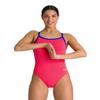 ARENA Women's Team MaxLife Swimsuit Solid Challenge Back One Piece Competition Training Bathing Suit Athletic Swimwear, Freak Rose/Neon Blue, US Size 20 view 1