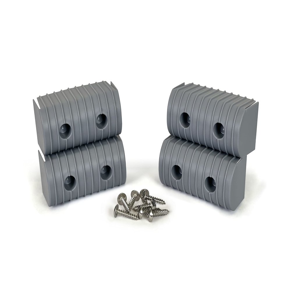 Caliber Bunk Wrap Endcaps 23051, 4-Pack of 2 x 4" Endcaps with Hardware, Grey