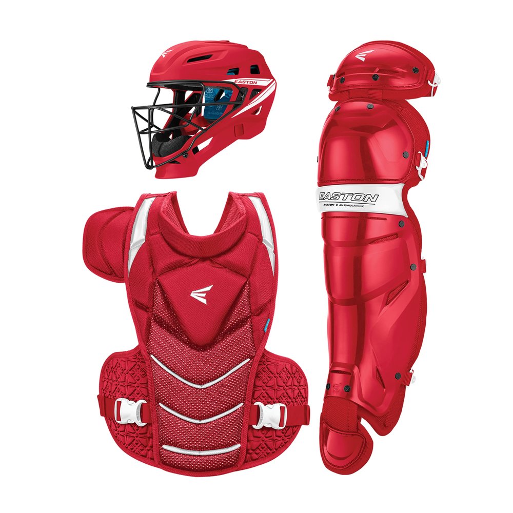 Easton | JEN SCHRO THE VERY BEST Fastpitch Softball Catcher's Set | Red | Small