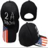 2A We The People Black RWB USA Flag On Bill Cotton Adjustable Embroidered Baseball Hat Cap view 1