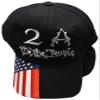 2A We The People Black RWB USA Flag On Bill Cotton Adjustable Embroidered Baseball Hat Cap view 2