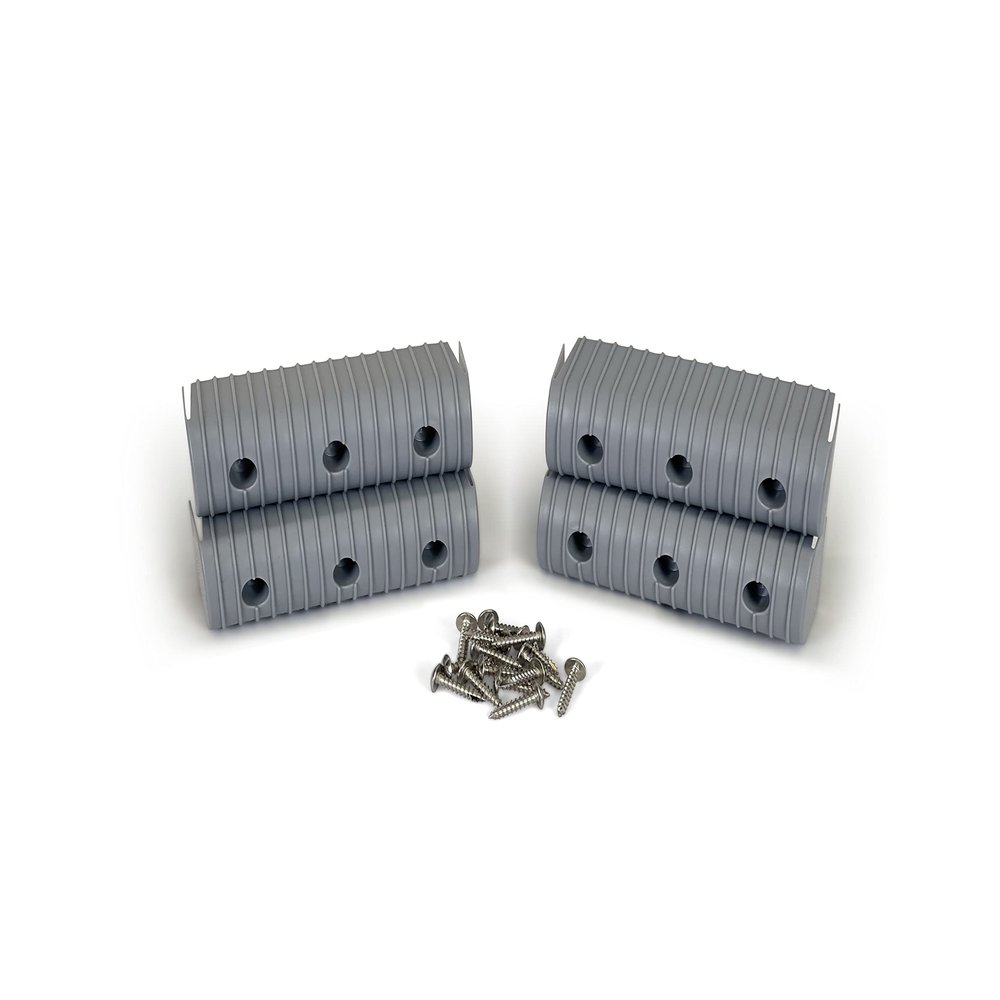 Caliber Bunk Wrap Endcaps 23053, 4-Pack of 2 x 6" Endcaps with Hardware, Grey