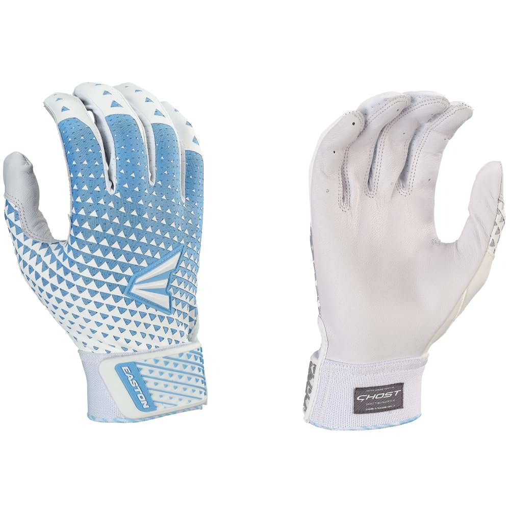 Easton | GHOST NX Fastpitch Softball Batting Gloves | Adult X-Large | White/Carolina Blue