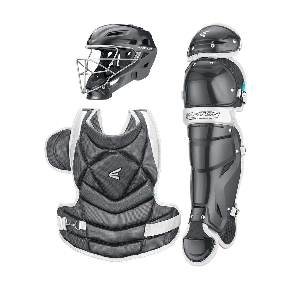 Easton | THE FUNDAMENTAL by Jen Schro Fastpitch Softball Catcher's Equipment | Box Set | NOCSAE Certified | Small Ages 12 & Under | Charcoal