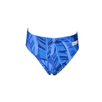 ARENA Mens Tropical Swim Brief Chlorine Resistant Quick Dry Training & Racing Suit for Competitive Swimmers, Royal-Royal Multi, Size 24