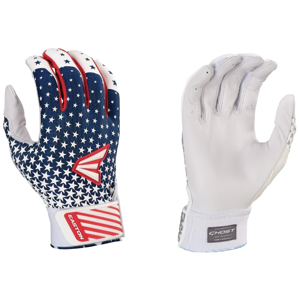 Easton | GHOST NX Fastpitch Softball Batting Gloves | Adult Medium | Stars & Stripes