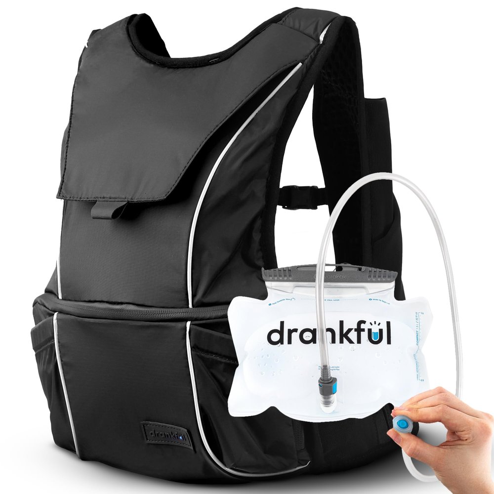 Drankful Adventure Pack | Part Running Vest, Part Hiking Backpack | Hybrid Hydration Pack for Mountain and Trail Running, Biking, Hiking | Ultra-Versatile Hydropack Running Backpack (Medium)
