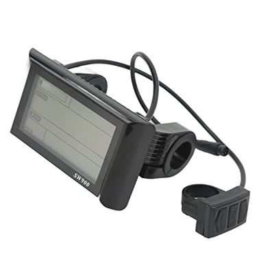 Electric Bike LCD Display, Bicycle Speedometer and Odometer Cycle Bike Computer with Waterproof Connector, 24V 36V 48V 60V S900 Display Control Panel Waterproof LCD Display Meter for Electric Bike