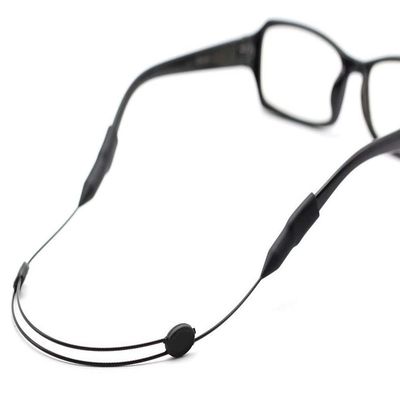 Adjustable eyewear holder for kids and adults, strap holds glasses to prevent them from getting lost, Black, Talla nica