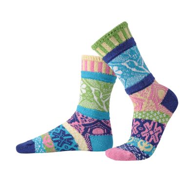 Solmate Socks - Mismatched Crew Socks; Made in USA; Hummingbird Medium