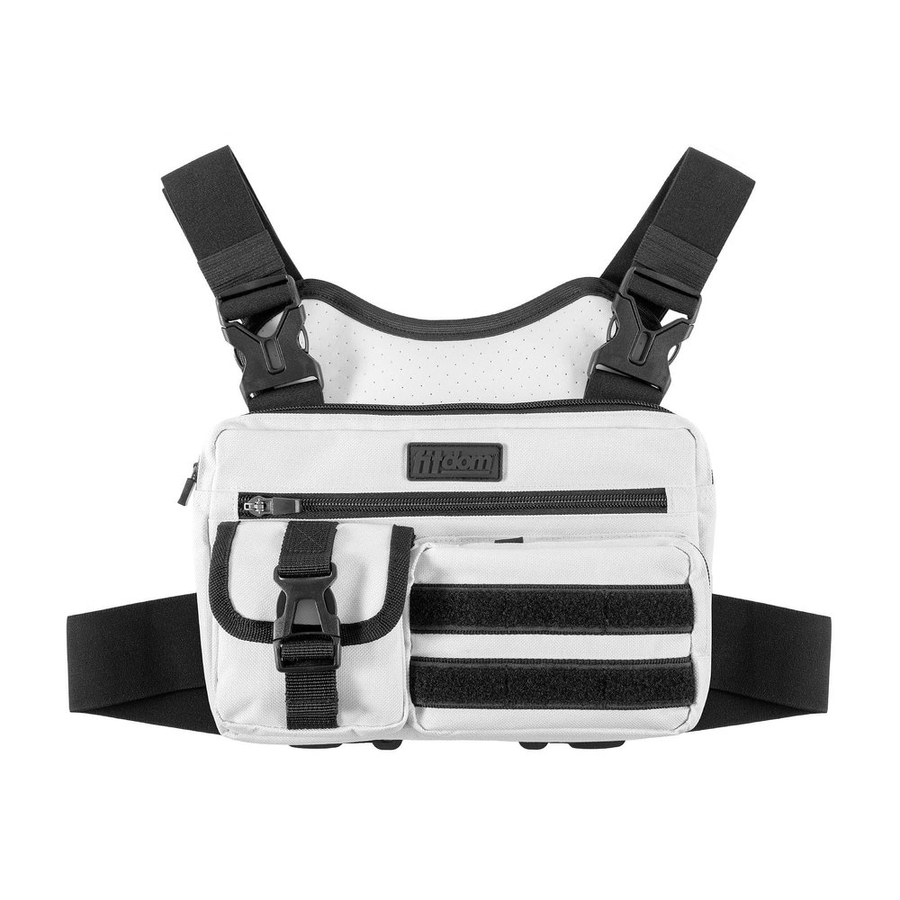 Fitdom Tactical Inspired Lightweight Running Chest Pack For Men With Built-In Phone Holder. A Sports Utility Rig Vest Made For Workouts And Outdoor
