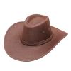Adult Solid Casual Summer Western Fashion Cowboy Sun Hat Wide Brim Travel Sun Cap Adult Cowboy Hat view 1