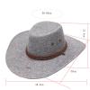 Adult Solid Casual Summer Western Fashion Cowboy Sun Hat Wide Brim Travel Sun Cap Adult Cowboy Hat view 2