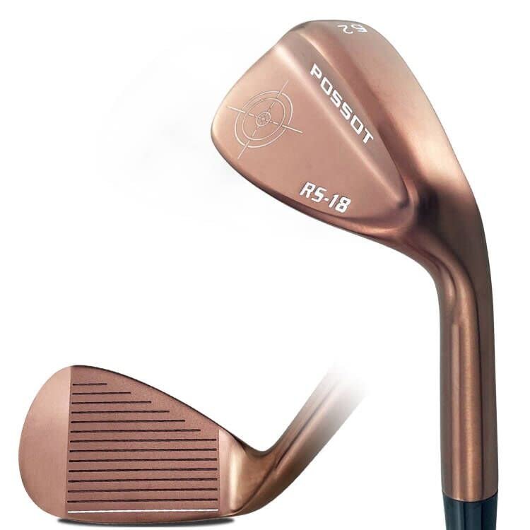 POSSOT 3 PCS Wedge Set or Individual Golf Wedges, Available in 52 Gap Wedge for Man and Woman Right Hand with Rubber Grip, Gold.