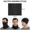 TICONN Neck Gaiter Face Cover Scarf, Neck Warmer Breathable Sun & Wind-proof for Skiing Fishing Hiking Cycling (Fleece, Midnight Black-2pk) view 2