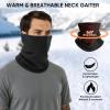 TICONN Neck Gaiter Face Cover Scarf, Neck Warmer Breathable Sun & Wind-proof for Skiing Fishing Hiking Cycling (Fleece, Midnight Black-2pk) view 3