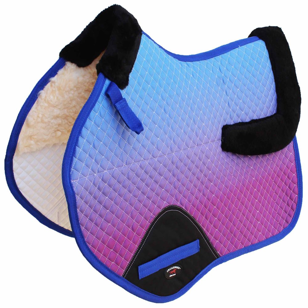 CHALLENGER Horse English Contoured Quilted All Close Contact Trail Saddle Pad Ombre 72172