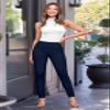 Hybrid & Company Super Comfy Stretch with Full Elastic Waist Pull On Millennium Twill Pant KP44972 DARKNAVY S view 3