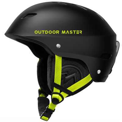 OutdoorMaster Kelvin Ski Helmet - Snowboard Helmet for Men, Women & Youth (Black+Lemon,XL)