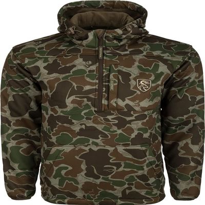 Drake Waterfowl Non Typical Endurance 1/4 Zip with Kangaroo Pouch Agion Active XL Old School Green - Large