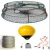 KUFA Sports Vinyl Coated Prawn Trap(Stretched Mesh Size:1-1/8") with 400' Rope, Yellow Float, Bait Bag & Harness Combo (CT78+PBL30Y+HA2) view 1