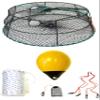 KUFA Sports Vinyl Coated Prawn Trap(Stretched Mesh Size:1-1/8") with 400' Rope, Yellow Float, Bait Bag & Harness Combo (CT78+PBM38Y+HA2) view 1