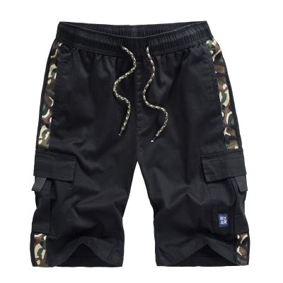 Ymosrh Shorts for Men Size 44, Mens Shorts Casual Fishing Big and Tall 48 W Elastic Waist Summer Fashion Casual Printed Loose Quick-Drying Shorts Beach Pants XL Orange Shorts (XL, Black)