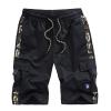 Ymosrh Shorts for Men Size 44, Mens Shorts Casual Fishing Big and Tall 48 W Elastic Waist Summer Fashion Casual Printed Loose Quick-Drying Shorts Beach Pants XL Orange Shorts (XL, Black) view 1