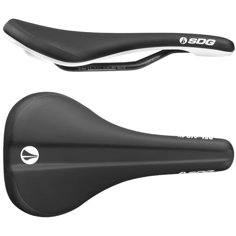 SDG Components, Bel-Air V3 Lux-Alloy, Saddle, 260 x 140mm, Unisex, 236g, Black/White