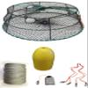 KUFA Sports Vinyl Coated Prawn Trap(Stretched Mesh Size:1-1/8") with 400' Rope, Yellow Float, Bait Bag & Harness Combo (CT78+PBL3+HA2) view 1