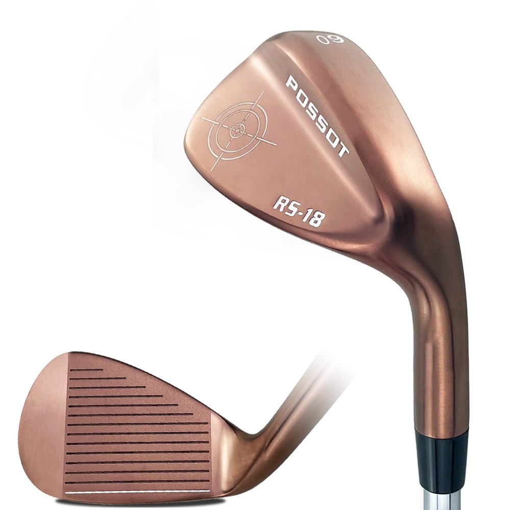 POSSOT 3 PCS Wedge Set or Individual Golf Wedges, Available in 56 Sand Wedge for Man and Woman Right Hand with Rubber Grip, Gold.