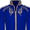 tuduoms Unisex Men's Medieval Military Blazers Prince Coats Drummer Parade Punk Officer Fitted Suit Jackets Halloween Costume Blue view 4