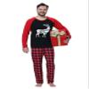 YIJIU Matching Family Christmas Pajama Set Xmas Sleepwear Long Sleeve Tee and Plaid Pants Pjs Loungewear,Elk Reindeer,Men-M view 4