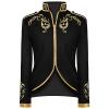tuduoms Unisex Men's Medieval Military Blazers Prince Coats Drummer Parade Punk Officer Fitted Suit Jackets Halloween Costume Black view 1