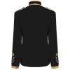 tuduoms Unisex Men's Medieval Military Blazers Prince Coats Drummer Parade Punk Officer Fitted Suit Jackets Halloween Costume Black view 2