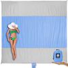 WEKAPO Beach Blanket - Sandproof Waterproof Extra Large Beach Mat | Oversized Sand-Free Lightweight Quick-Drying | Beach Vacation Essentials with Stakes & Corner Pockets (Periwinkle Blue, 9x10 FT) view 1