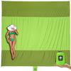 WEKAPO Beach Blanket - Sandproof Waterproof Extra Large Beach Mat | Oversized Sand-Free Lightweight Quick-Drying | Beach Vacation Essentials with Stakes & Corner Pockets (Green, 9x7 FT) view 1