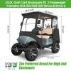 10L0L 2 Passenger Golf Cart Enclosure fit Yamaha G29 Drive, 600D Heavy Duty Yamaha Rain Cover with Clear PVC Windshield,Waterproof and UV Block Oxford Cloth view 2
