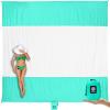 WEKAPO Beach Blanket - Sandproof Waterproof Extra Large Beach Mat | Oversized Sand-Free Lightweight Quick-Drying | Beach Vacation Essentials with Stakes & Corner Pockets (Turquoise, 9x10 FT) view 1