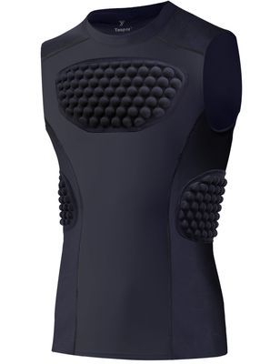 Youper Youth Baseball Padded Chest Protector Shirt, Rib Heart Sternum Guard for Football, Softball & Lacrosse (Black, Small)