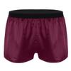 Zaldita Men's Shiny Satin Boxer Shorts Silk Pajamas Lingerie Shorts Shorts Nightwear Wine Red XX-Large view 2