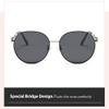 HCHES Sunglasses Women Fashion Eyewear Outdoor Polarized Sunglasses Men UV400 Metal Oval Frame,310.Tea black,follow picture view 4