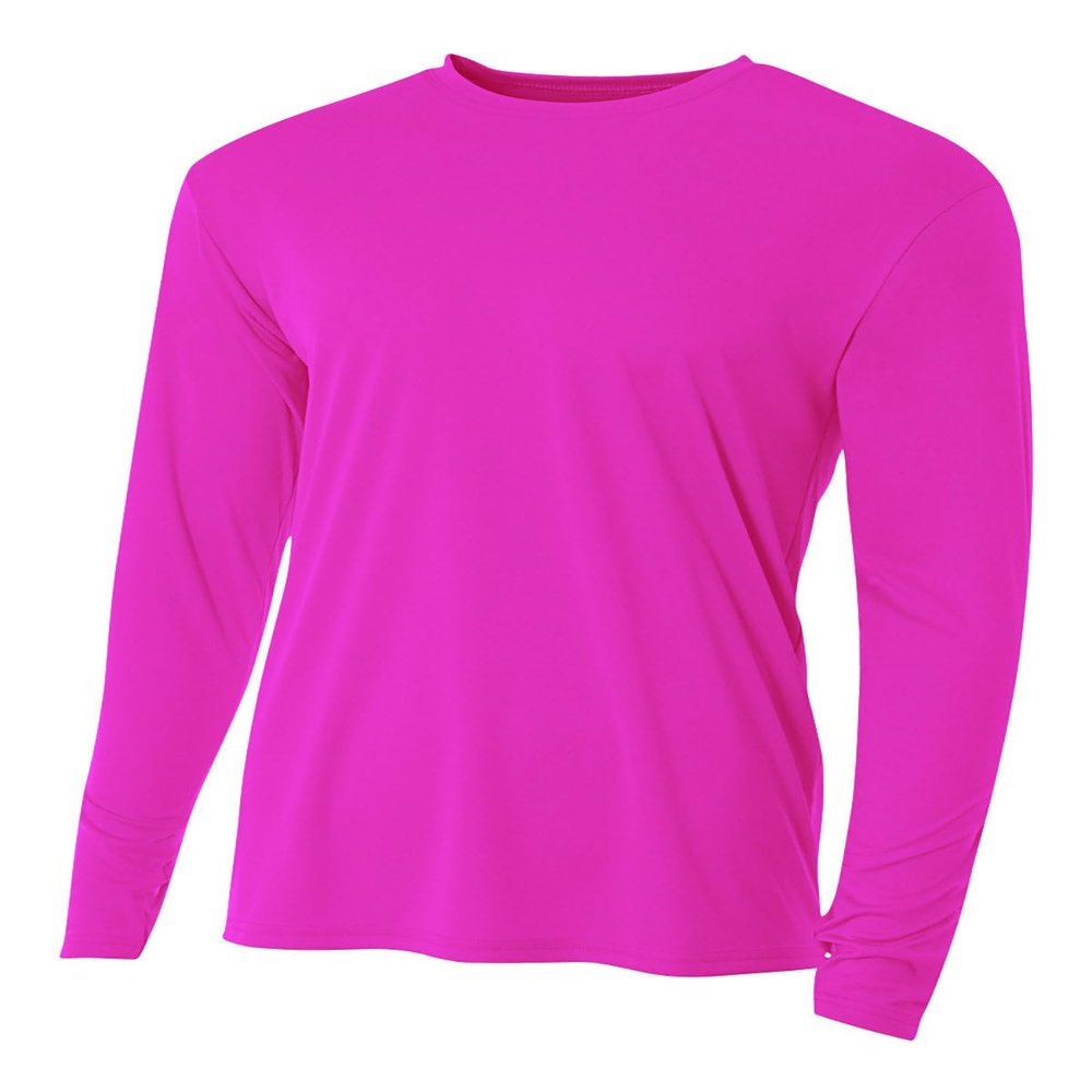 A4 Cooling Performance Long Sleeve Crew Fuchsia M