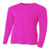 A4 Cooling Performance Long Sleeve Crew Fuchsia M view 1
