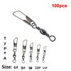 100Pcs Fishing Connector Rotating Solid Ring Metal with Interlock Tool Tackle Swivels Solid Rings High Strength Solid Rings Fishing Tackle(8) view 4