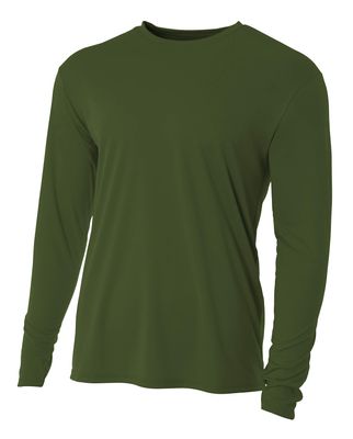 A4 Cooling Performance Long Sleeve Crew Safety Orange L